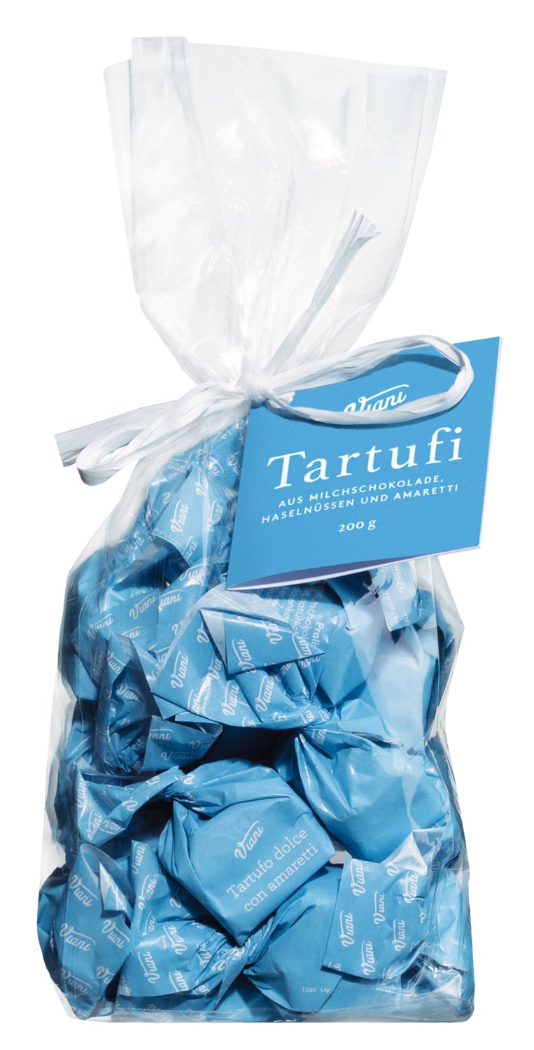 Tartufi dolci con amaretti, Dunkle Schokoladentrüffel mit Amaretti und Piemont Haselnüssen 0,2 kg