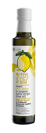 Aromatisiertes Olivenöl extra nativ mit Zitrone von Green & Blu 0,25 l Flasche