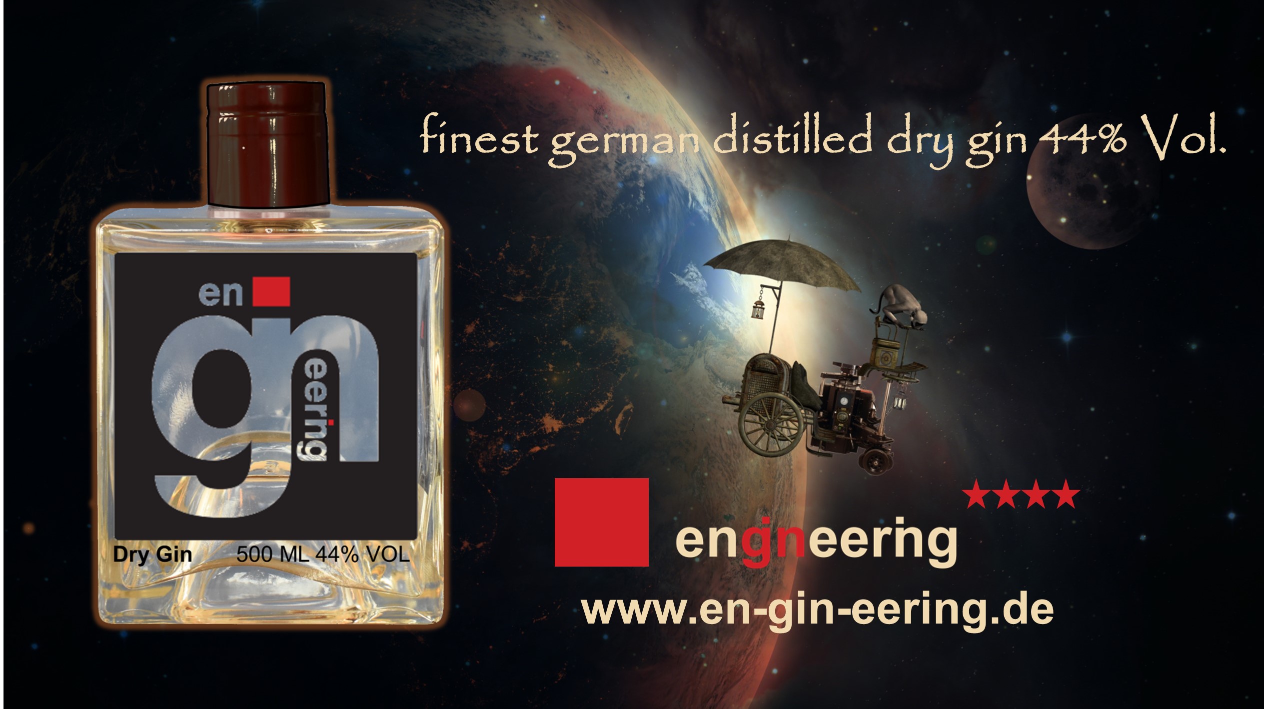 Distilled Dry Gin enGINeering Mini 44% VOL 0,05 l