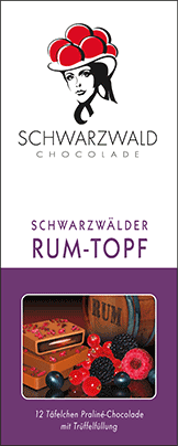 Schwarzwald Chocolade, Schwarzwälder Rum-Topf 0,1 kg