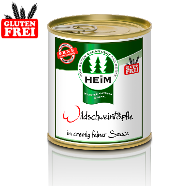 Wildschweintöpfle (Gulasch) in cremig feiner Sauce  (glutenfrei), HEIM 0,3 kg